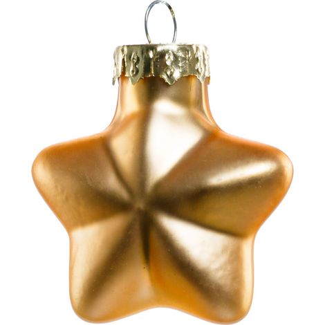 TrendLine Mini-Glas-Sterne hellgold Ø 4 cm 12 Stück Weihnachtsdekoration Baum