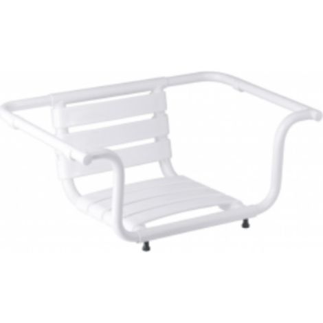 Siège de baignoire PMR PELLET aluminium époxy blanc avec dossier (1/2)