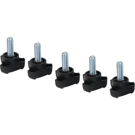Lot de 5 vis à molette réglables en plastique avec poignée triangulaire arquée et verrouillage manuel M8 23 mm (1/5)