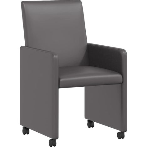 Maison Exclusive - Esszimmerstühle mit Rollen 2 pcs Grau 57 x 66