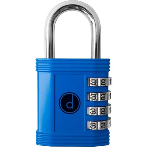 Cadenas à combinaison à 4 chiffres Idéal pour fermer un casier de salle de gym, d’école, de bureau, une clôture, un loquet et autre, bleu (1/5)