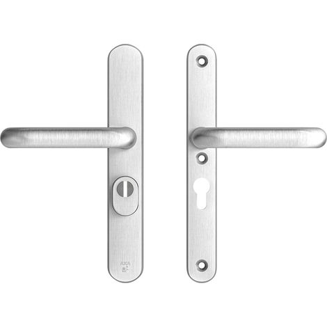 AXA Sicherheitstürbeschlagset - Oval Plus - Türgriff aus Aluminium - Knauf/Griff - PC72 mit Kernzugsicherung