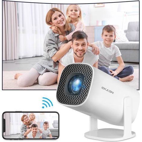 (p30)Mini Vidéoprojecteur Support 4K 1080P Android 8Go Wifi LCD Portable HD Projecteur Angle réglable Cinéma HD-IN USB AV -Blanc (1/4)