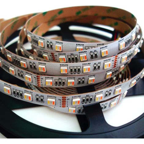 Bande lumineuse LED 5 en 1 avec 5 puces, 5050, 60 LED/mètre, 12V/24V, bande lumineuse flexible, 12 mm de large.