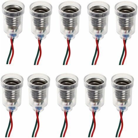 10PCS E10 Lampes Base LED Montage à Visser Petites Ampoules Titulaire Lumière Douille avec Douille de Fil pour Circuit d'Expérimentation Home Test Électrique Accessoires (1/5)