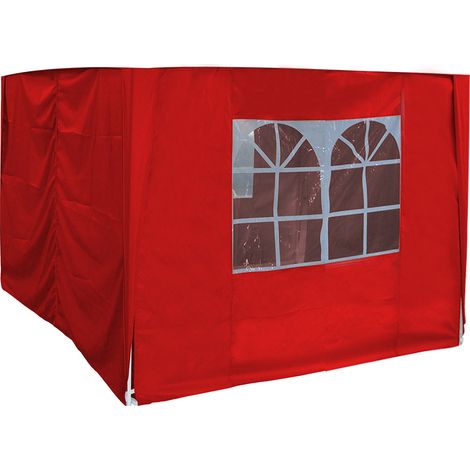 Outdoor Garden Pop Up Gazebo Marquee Party Tent Canopy 4 Side Panels 2x2M Red