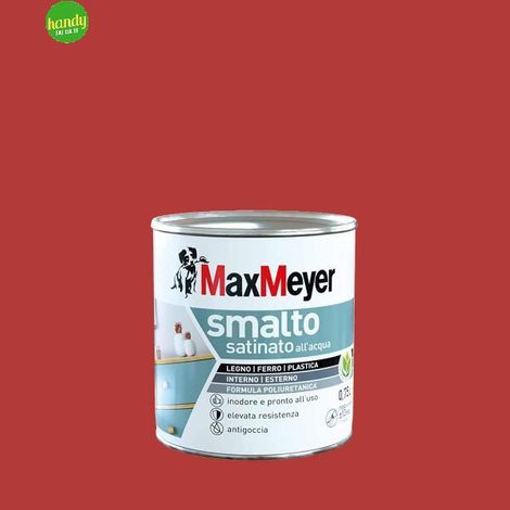 MaxMeyer Smalto Satinato Poliuretanico Rosso Ciliegia 0,75 l Interno/Esterno (1/2)