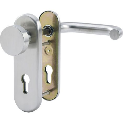 HOPPE® FH Schutz-Wechselgarnitur mit Kurzschild Paris FS-E58/3331K/353K-1/138F, Edelstahl, 1901599 (1/3)