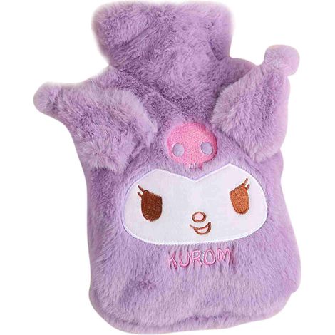 Bouillotte mignonne en peluche de grande capacité (1000 ml), douce et amovible, motif dessin animé, idéale pour l'hiver (type B). (1/5)