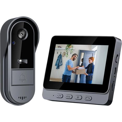 Interphone vidéo sans fil étanche IP65 - Caméra 1080P - Écran IPS 4,3" - Angle 170° - Vision nocturne IR - Audio bidirectionnel - Pour extérieur (1/5)