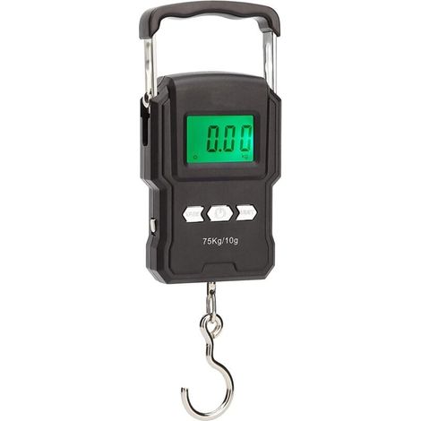 Balance de pêche électronique suspendue Ulisem, balance de pêche numérique, avec mètre ruban et écran LCD rétroéclairé, 2 piles AAA incluses (1/4)