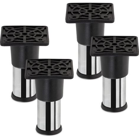 4er Set Möbelfüße ALFA Ø 25 mm Höhe 70 mm Chrom poliert (1/2)