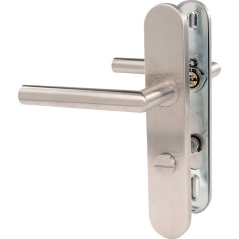 Ensemble de porte sur plaque - A condamnation - Inox brossé - EXEM