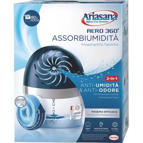 Henkel assorbiumidità ariasana kit aero 360° con 1 ricarica 450 grammi - Henkel