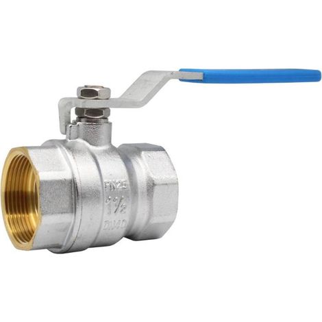 ARFOSA valvula esfera 1 1/2hh serie ligera pn25 , Válvula de esfera Serie Ligera PN25 Paso estándar Palanca ergonómica de color azul Cuerpo de latón CW617N cromado UNE (1/2)