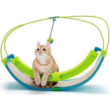 Amaca a Dondolo Tiragraffi Gioco a dondolo per gatto gatti con pallina.
