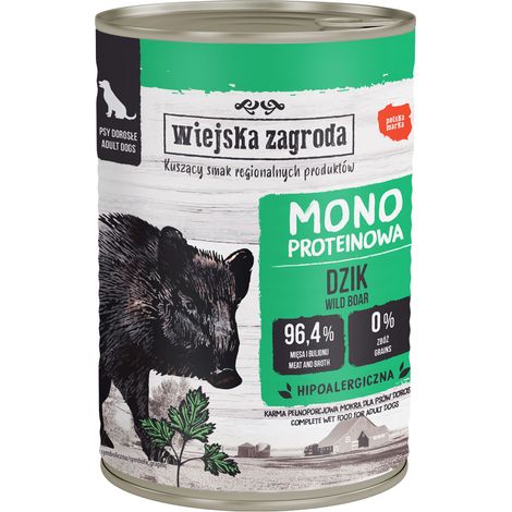 Wiejska Zagroda Comida húmeda para perros Adult Monoprotein Jabalí 400g