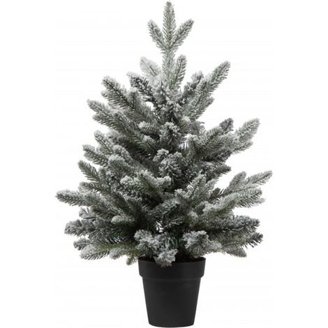 Albero di natale pinetto innevato in PE Real Touch + Flock h 60 cm -60 cm