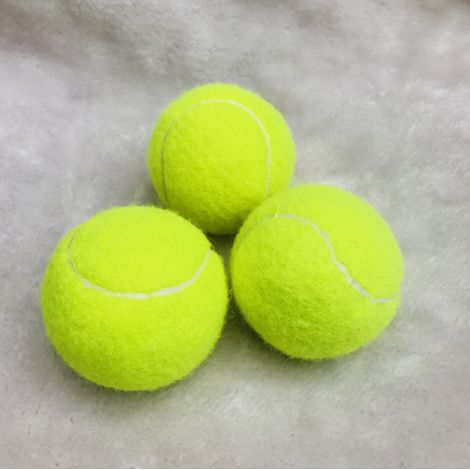 Lot de 12 balles de tennis résistantes et pressurisées, en feutre jaune, pour l'entraînement et l'entraînement des chiens débutants. (1/5)