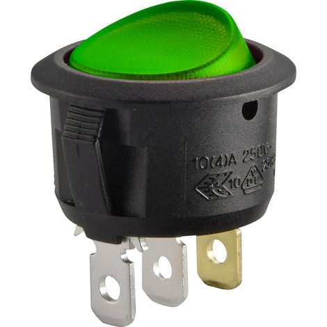 TRU COMPONENTS TC-R13-208B-02 Wippschalter 12 V/DC 20 A 1 x Aus/Ein Leuchtfarben: Grün rastend 1 St. (1/2)