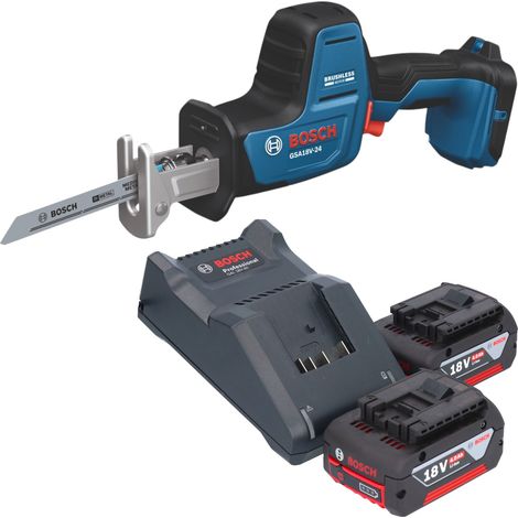 Scie sabre sans fil Bosch GSA 18V-24 Professional 18 V 230 mm sans balais + 2 batteries 4,0 Ah + chargeur (1/5)