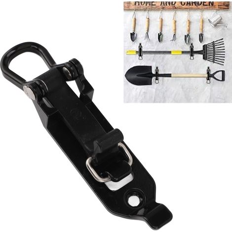 Soporte para pala para portaequipajes de techo con abrazaderas de metal/goma, kit de montaje en pared/remolque – accesorio negro para almacenamiento de herramientas (1/5)