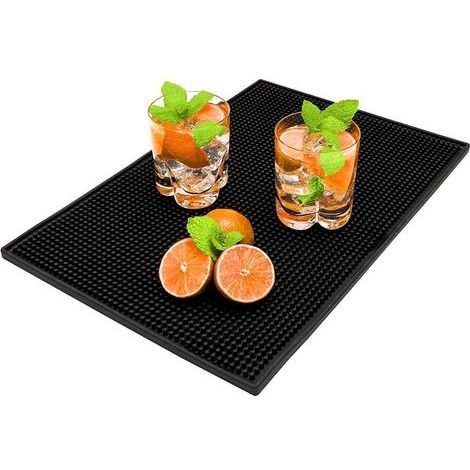 Tapis de bar antidérapant, égouttoir à vaisselle pour cuisine et bar à cocktails, sert également à maintenir les verres à vin en place, 45 x 30 cm. (1/5)