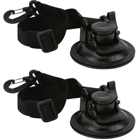 Saugnapf-Ankerhaken, 9 cm Saugnapf, 2 Stück, Befestigungselemente mit Karabiner für Auto-Seitenmarkisen - Crezuo