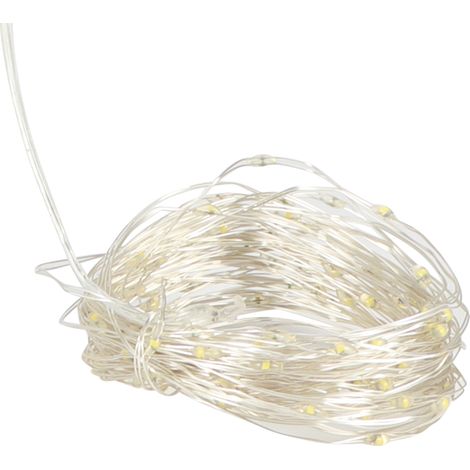 Guirlande lumineuse solaire de 10 m avec 100 LED, à planter dans un piquet, pour décorer votre jardin extérieur lors de fêtes de Noël. (1/5)