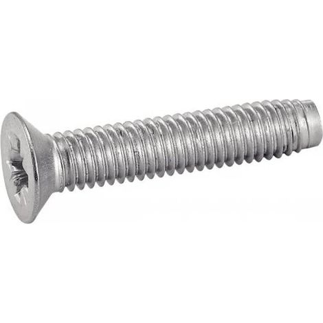 200 Vis Autotaraudeuses Tête Fraisée Pozidriv 4 x 10 mm - DIN 7500 MZ - tête selon ISO7046 - Inox A2 - D-Work