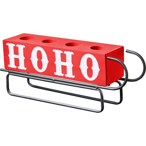 Candelero con estructura de metal forma de trineo 39 cm rojo Kuhmo