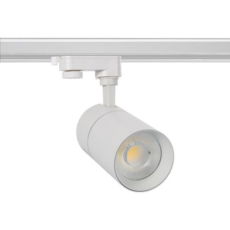 Faretto LED Binario Trifase 20W Regolabile Mallet Bianco  4000K Bianco Naturale