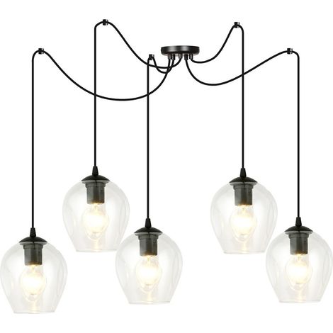 Lampada a Sospensione Level, Acciaio verniciato a polvere, Vetro, Nero, 14x200x50 cm (1/4)
