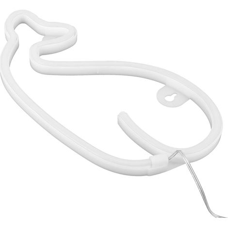 Lampe néon baleine, décoration murale LED en forme de baleine, cadeau idéal pour un mariage, un anniversaire ou une fête, décoration pour chambre d'enfant, alimentation USB ou piles, couleur chaude (1/5)