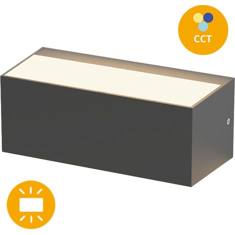 corvo wall lamp ip65 12w led cct 3000/4000/6500k l.23xw.9xh.10,2cm anthracite