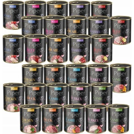PIPER DOLINA NOTECI Nassfutter für Hunde, Geschmacksmischung, 30 x 800 g