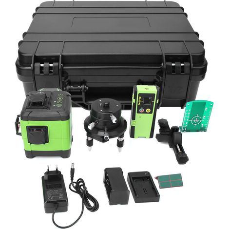 Niveau laser électronique haute précision DT03CG 3D 12 lignes vertes avec récepteur, outil de nivellement professionnel, prise UE 110-240V (1/5)