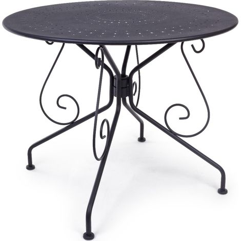 Mesa Etienne diámetro 90 cm Bizzotto gris oscuro (1/2)