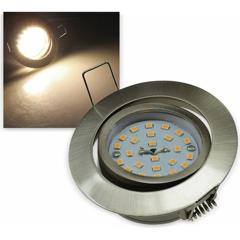 Spot encastrable LED CHILITEC "Flat-32" EEK F, 5 W, 470 lm, 2900 K, acier inoxydable