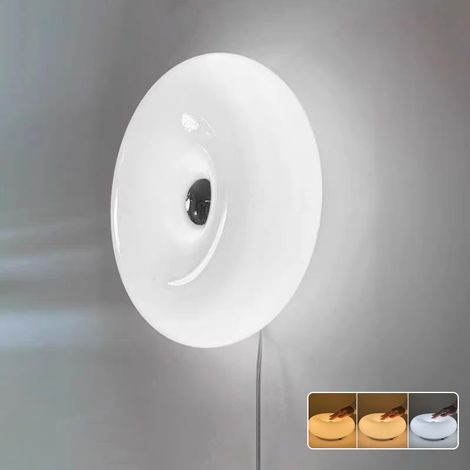 Applique murale, lampe murale Donut, applique murale d'ambiance rétro Bauhaus, lampe de chevet tactile avec 3 modes d'éclairage (1/5)