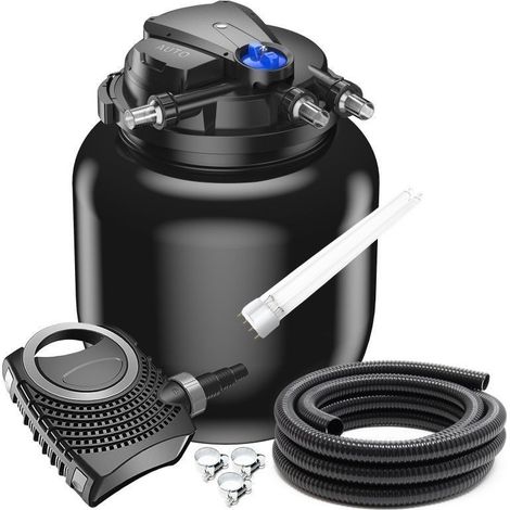Kit Filtration Bassins De jardin, + 1 ampoule UV de rechange Sous Pression, UV 55W, Jusqu'à 100000 Litres (1/5)