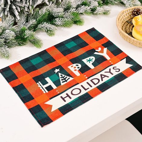 Placemat De Noël - 44 x 30 cm - En Polyester Coton Imperméable Et Résistant À La Chaleur - Pour Table À Manger Cuisine Salon - Lot De 2 (1/5)