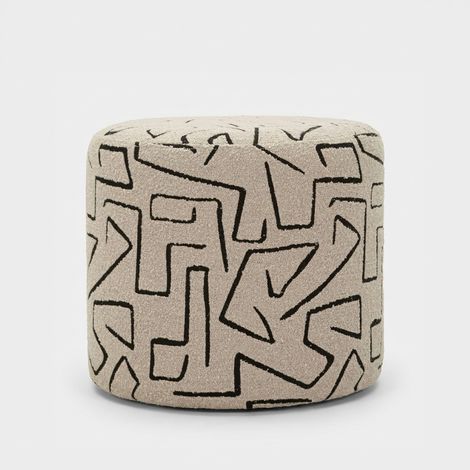 Pouf contenitore rotondo imbottito in poliestere Nairobi (1/5)