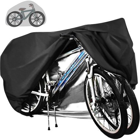 Bâche de protection pour 2 vélos - Imperméable - Tissu Oxford 210D respirant avec œillets de verrouillage - 200 x 85 x 110 cm - Pour VTT et course