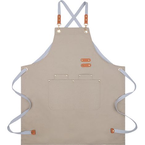 Tablier de cuisine unisexe imperméable en toile, idéal pour les cafés et salons de thé. (1/5)