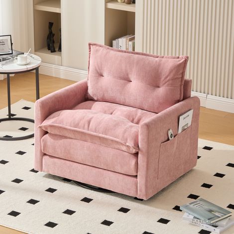 Fauteuil pivotant à 360° avec accoudoirs, canapé une place (1/4)