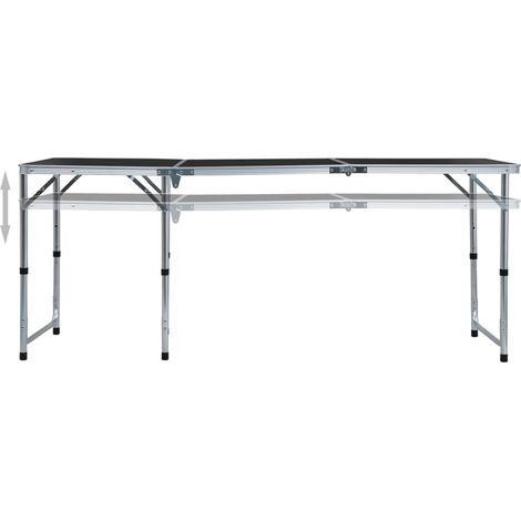 Table pliable de camping Gris Aluminium 180x60 cm