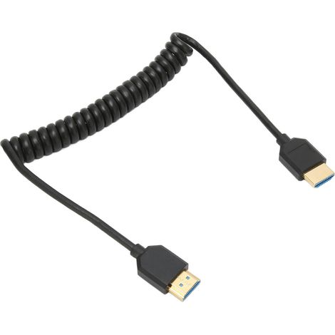 Câble HDMI en ressort 8K 60Hz, haute vitesse, brancher et utiliser, cordon spiralé pour connexion multimédia HD, prise mâle. (1/5)
