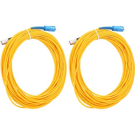 Câble De Brassage Fibre Optique Monomode Sc Pc Fc Pc 15m Ferrule Céramique Pvc Lot De 2 (1/5)