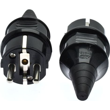 2 Pièces Fiche Electrique Male Etanche, Fiche Electrique Male,Durable, Prise Electrique Male 3p, Largement Utilisée Dans la Maison Quotidienne (1/5)